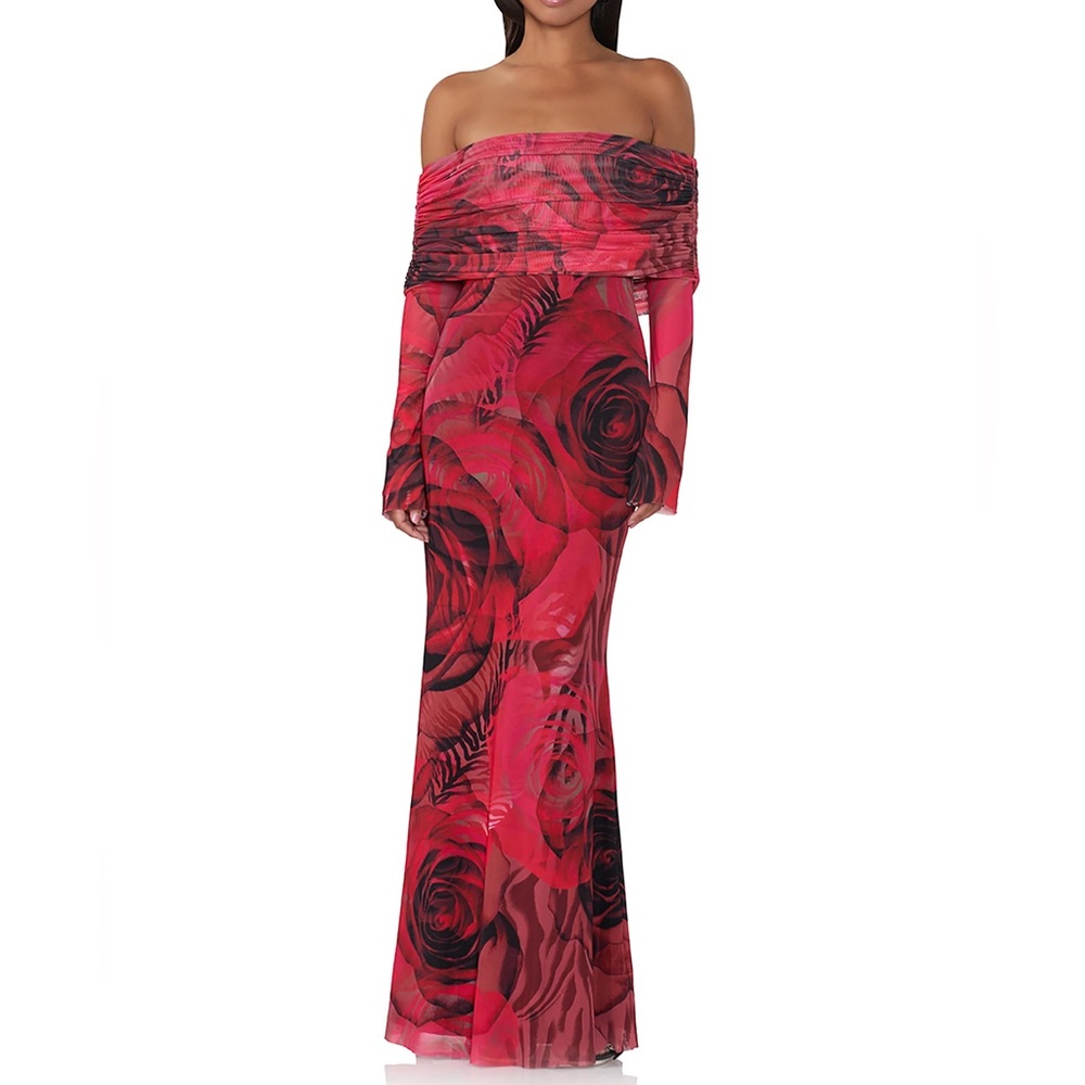 AFRM Thelma Maxi Dress Placed Large Rose